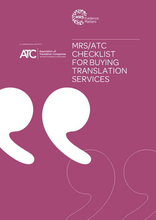 MRS Market Research Checklist for Buying Translation Services